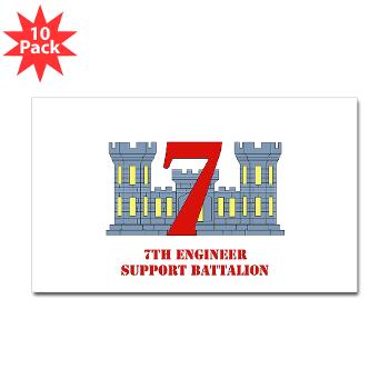 7ESB - M01 - 01 - 7th Engineer Support Battalion with Text - Sticker (Rectangle 10 pk)