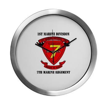 7MR - M01 - 03 - 7th Marine Regiment with Text Modern Wall Clock