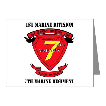 7MR - M01 - 02 - 7th Marine Regiment with Text Note Cards (Pk of 20)