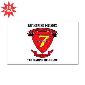 7MR - M01 - 01 - 7th Marine Regiment with Text Sticker (Rectangle 10 pk)