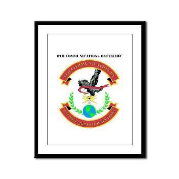 8CB - A01 - 01 - USMC - 8th Communication Battalion with Text - Framed Panel Print