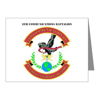 8CB - A01 - 01 - USMC - 8th Communication Battalion with Text - Note Cards (Pk of 20) - Click Image to Close