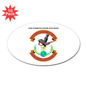 8CB - A01 - 01 - USMC - 8th Communication Battalion with Text - Sticker (Oval 10 pk) - Click Image to Close