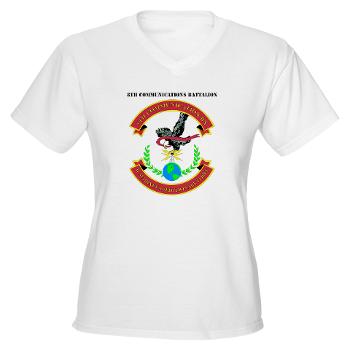 8CB - A01 - 01 - USMC - 8th Communication Battalion with Text - Women's V-Neck T-Shirt - Click Image to Close