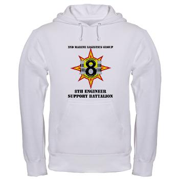 8ESB2MLG - A01 - 03 - 8th Engineer Support Battalion - 2nd Marine Log Group with text - Hooded Sweatshirt