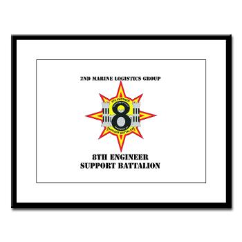 8ESB2MLG - M01 - 02 - 8th Engineer Support Battalion - 2nd Marine Log Group with text - Large Framed Print
