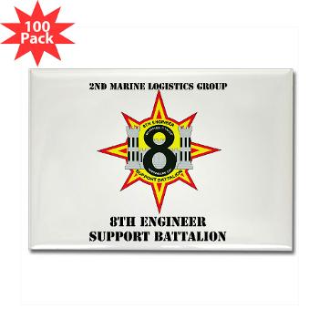 8ESB2MLG - M01 - 01 - 8th Engineer Support Battalion - 2nd Marine Log Group with text - Rectangle Magnet (100 pack)