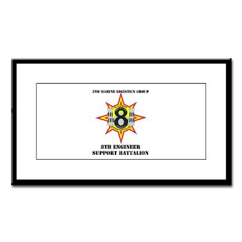 8ESB2MLG - M01 - 02 - 8th Engineer Support Battalion - 2nd Marine Log Group with text - Small Framed Print