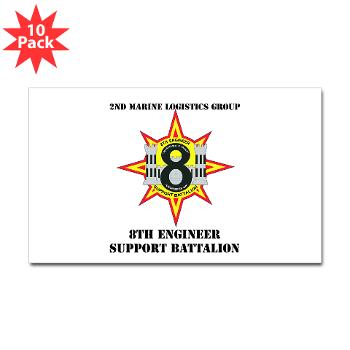 8ESB2MLG - M01 - 01 - 8th Engineer Support Battalion - 2nd Marine Log Group with text - Sticker (Rectangle 10 pk)