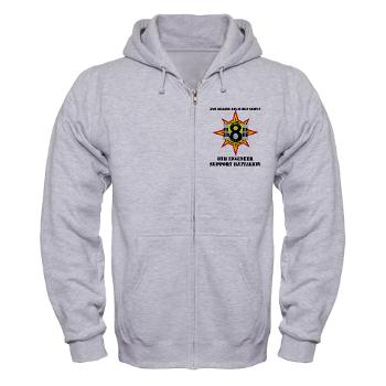 8ESB2MLG - A01 - 03 - 8th Engineer Support Battalion - 2nd Marine Log Group with text - Zip Hoodie