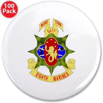 8MR - M01 - 01 - 8th Marine Regiment - 3.5" Button (100 pack) - Click Image to Close