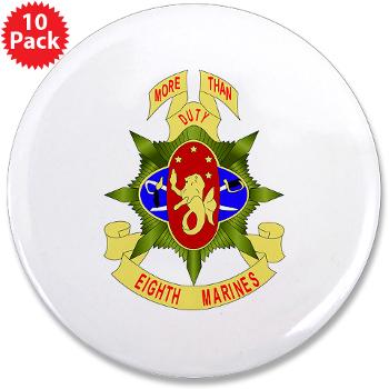 8MR - M01 - 01 - 8th Marine Regiment - 3.5" Button (10 pack)