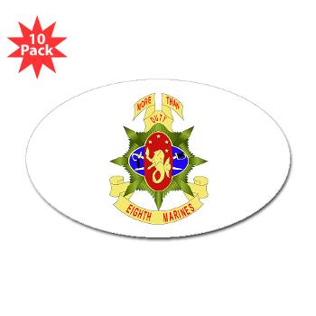 8MR - M01 - 01 - 8th Marine Regiment - Sticker (Oval 10 pk) - Click Image to Close