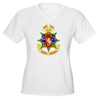 8MR - A01 - 04 - 8th Marine Regiment - Women's V-Neck T-Shirt