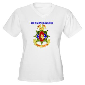 8MR - A01 - 04 - 8th Marine Regiment with Text - Women's V-Neck T-Shirt - Click Image to Close