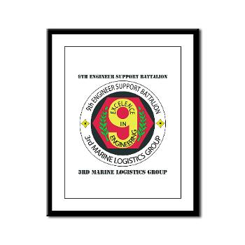 9ESB - M01 - 02 - 9th Engineer Support Battalion with Text Framed Panel Print