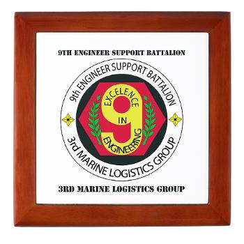 9ESB - M01 - 03 - 9th Engineer Support Battalion with Text Keepsake Box