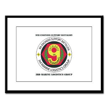 9ESB - M01 - 02 - 9th Engineer Support Battalion with Text Large Framed Print