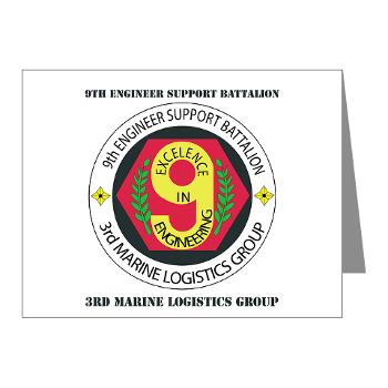 9ESB - M01 - 02 - 9th Engineer Support Battalion with Text Note Cards (Pk of 20)