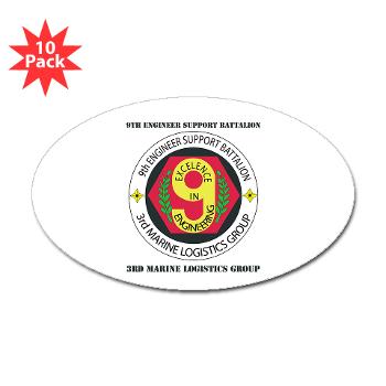 9ESB - M01 - 01 - 9th Engineer Support Battalion with Text Sticker (Oval 10 pk) - Click Image to Close