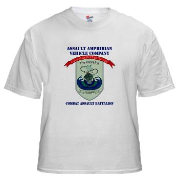 AAVC - A01 - 04 - Assault Amphibian Vehicle Company with Text White T-Shirt
