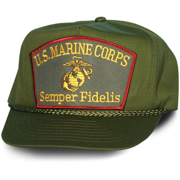 Marine Semper Fi with Eagle Globe and Anchor Patch Olive Ball Cap  Quantity 5  - Click Image to Close