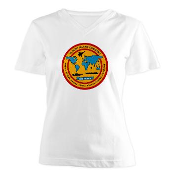 BIC - A01 - 04 - Blount Island Command - Women's V-Neck T-Shirt - Click Image to Close