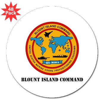 BIC - M01 - 01 - Blount Island Command with Text - 3" Lapel Sticker (48 pk)