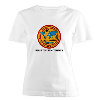 BIC - A01 - 04 - Blount Island Command with Text - Women's V-Neck T-Shirt