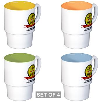 CBIRF - M01 - 03 - Chemical Biological Incident Response Force with Text - Stackable Mug Set (4 mugs)