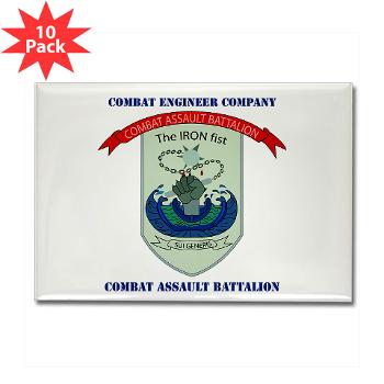 CEC - A01 - 01 - Combat Engineer Company with Text - Rectangle Magnet (10 pack)