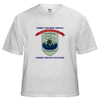CEC - A01 - 01 - Combat Engineer Company with Text - White T-Shirt