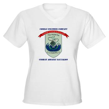 CEC - A01 - 01 - Combat Engineer Company with Text - Women's V-Neck T-Shirt