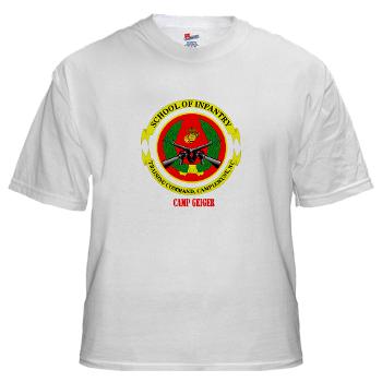 CG - A01 - 04 - Camp Geiger with Text - White t-Shirt