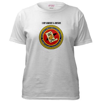 CGilbertHJohnson - A01 - 04 - Camp Gilbert H. Johnson with Text - Women's T-Shirt