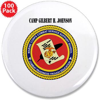 CGilbertHJohnson - M01 - 01 - Camp Gilbert H. Johnson with Text - 3.5" Button (100 pack)