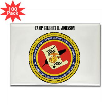 CGilbertHJohnson - M01 - 01 - Camp Gilbert H. Johnson with Text - Rectangle Magnet (100 pack)