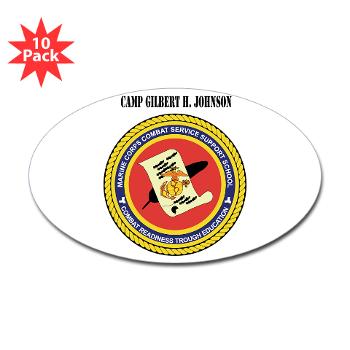CGilbertHJohnson - M01 - 01 - Camp Gilbert H. Johnson with Text - Sticker (Oval 10 pk) - Click Image to Close