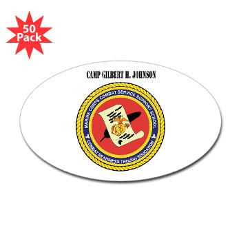 CGilbertHJohnson - M01 - 01 - Camp Gilbert H. Johnson with Text - Sticker (Oval 50 pk) - Click Image to Close
