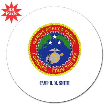 CHMS - M01 - 01 - Camp H. M. Smith with Text - 3" Lapel Sticker (48 pk) - Click Image to Close