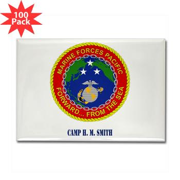 CHMS - M01 - 01 - Camp H. M. Smith with Text - Rectangle Magnet (100 pack)