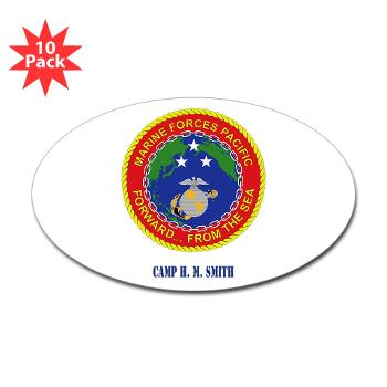 CHMS - M01 - 01 - Camp H. M. Smith with Text - Sticker (Oval 10 pk) - Click Image to Close