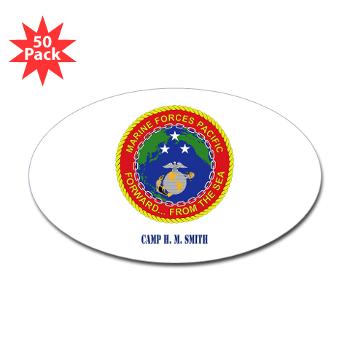 CHMS - M01 - 01 - Camp H. M. Smith with Text - Sticker (Oval 50 pk) - Click Image to Close