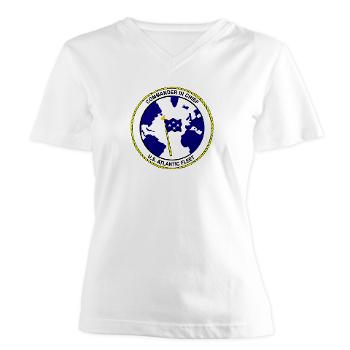 CICUSAF - A01 - 04 - Commander In Chief, US Atlantic Fleet - Women's V-Neck T-Shirt