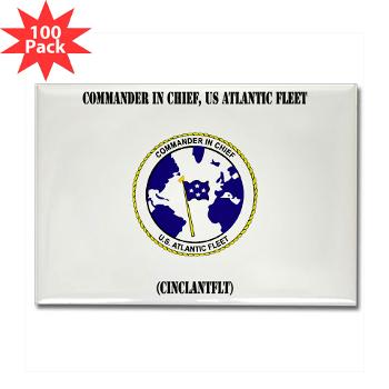 CICUSAF - M01 - 01 - Commander In Chief, US Atlantic Fleet with Text - Rectangle Magnet (100 pack) - Click Image to Close