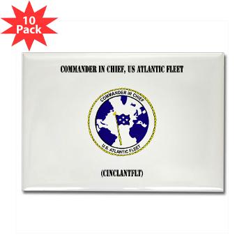 CICUSAF - M01 - 01 - Commander In Chief, US Atlantic Fleet with Text - Rectangle Magnet (10 pack) - Click Image to Close
