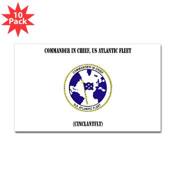 CICUSAF - M01 - 01 - Commander In Chief, US Atlantic Fleet with Text - Sticker (Rectangle 10 pk)