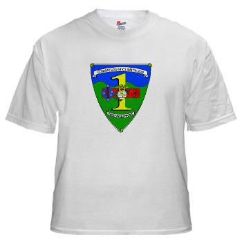 CLB1 - A01 - 01 - Combat Logistics Battalion - White T-Shirt - Click Image to Close