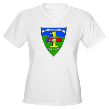 CLB1 - A01 - 01 - Combat Logistics Battalion - Women's V-Neck T-Shirt