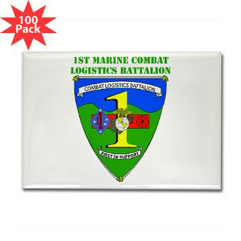 CLB1 - A01 - 01 - Combat Logistics Battalion 1 with Text - Rectangle Magnet (100 pack) - Click Image to Close